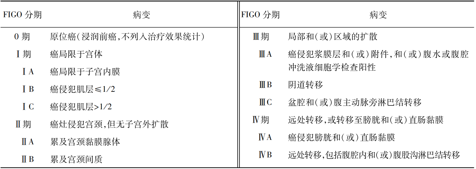 表11988年FIGO手术病理分期