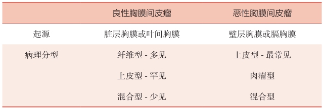 表1良、恶性胸膜间皮瘤病理方面的差别